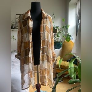 Sheer oversized button up